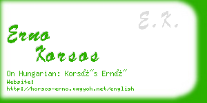 erno korsos business card